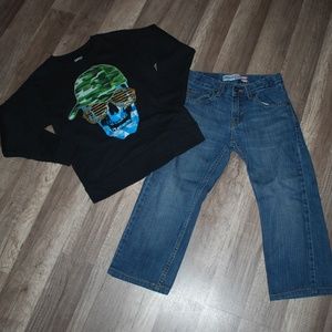 Levi's Denizen Straight Fit Hanes Skull Sweater 8